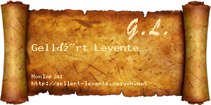 Gellért Levente névjegykártya